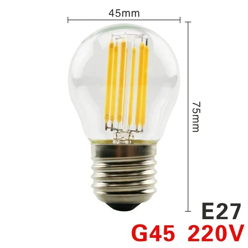 LED Retro Edison Glühbirne E14 E27 AC 220V 2W 4W 6W 8W Vintage Glas lampe C35 G45 A60 St64 G80 G95 G125 LED Filament Licht Wohnkultur.