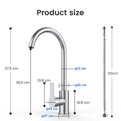 G3/8 Kitchen Faucet Hot and Cold Mixed Bathroom Faucet Single Handle Swivel Water Tap Deck Mounted Basin Faucet