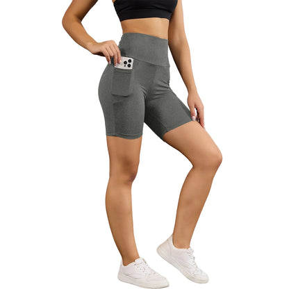 High Waisted Biker Shorts For Women With Pockets Super Soft No See Through Workout Running Yoga Athletic Push Up Gym.