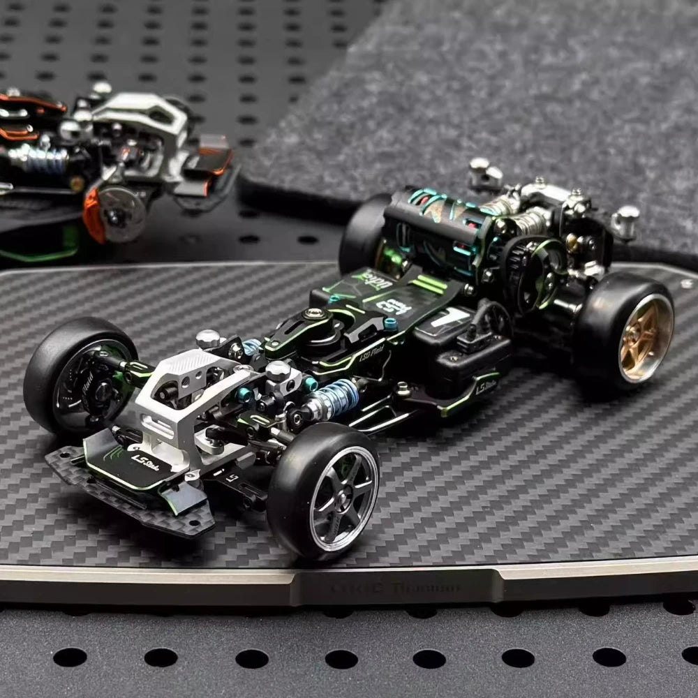 LSD Plaid RC Mini Car 1/24 RC Drift Mosquito Car  Frame KIT Lightweight Electric Remote Control Drift Model Toy Holiday Gift.