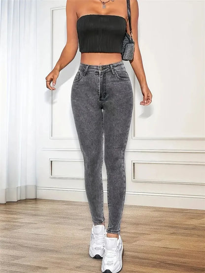 Women Stretch Skinny Jeans Lady Slim Fit Pencil Jeans Girls Leggings Straight Leg Denim Pants Blue Gray Black Sexy Long Trousers.