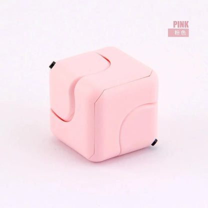 Fidget Cube with Spinner, Multifunction Stress Relief Puzzle Toy for Adults, 6-Side Mini Square Finger Toy for Anxiety ADHD.