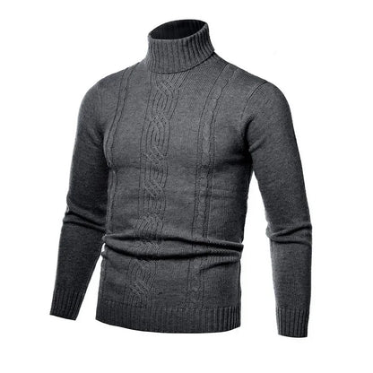 2025 Men's Warm Sweater Long Sleeve Turtleneck Sweater Retro Knitted  Pullover Sweaters.
