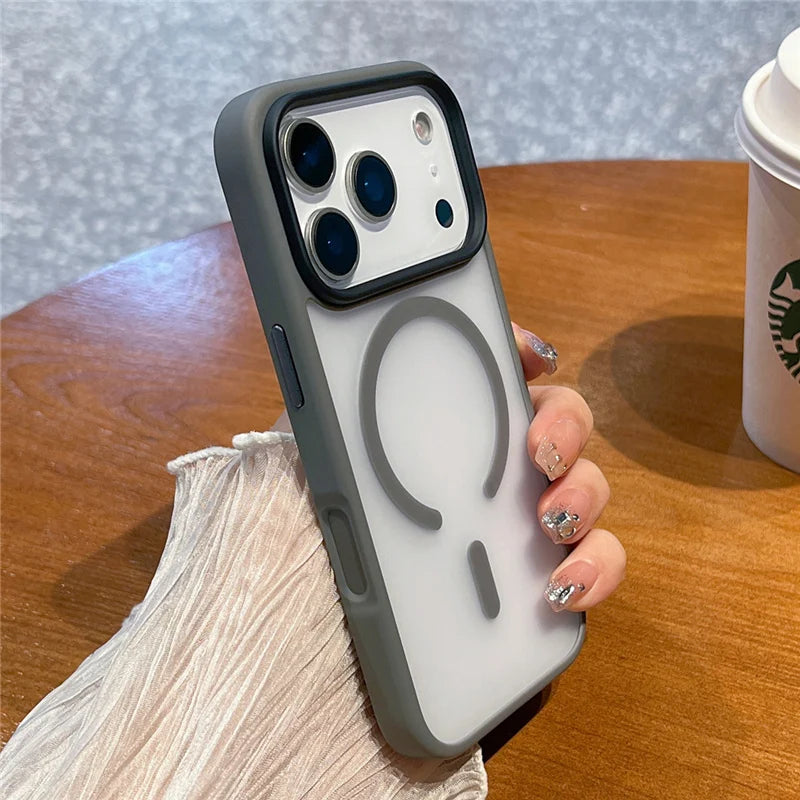 Matte Magsafe Case For iPhone 17 Air 17Pro 17Pro Max Translucent Wireless Charge Magnetic Hard Cover for iphone 16Pro 16Pro Max.