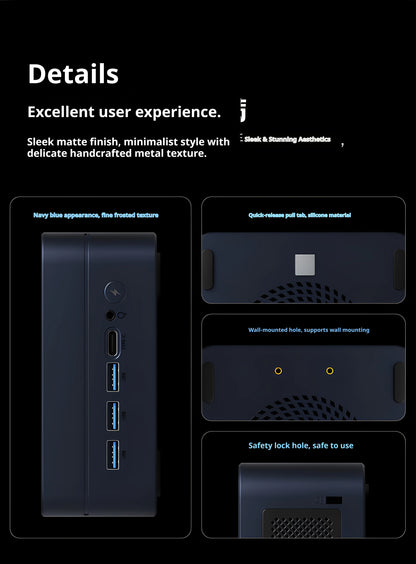 Mini Host Amd Ryzen R7-7735hs 8745hs Ddr5 70w  Wifi6 4k Pcie4.0 Ssd High-End Gaming Desktop Mini Host Diy Barebone System