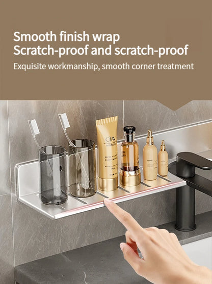 Badezimmerregal aus Aluminium, Badezimmerregal, WC-Lagerregal, WC- und Küchenregal, zum Aufhängen an der Wand, stanzfreies Regal