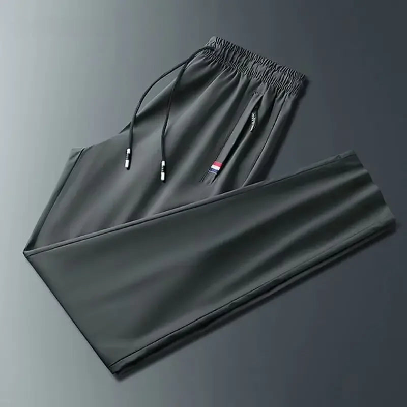 Straight-leg Casual Pants For Men Ice Silk Sports Trousers Youth Fashion Summer 2024 New Arrival Comfortable Loose Fit