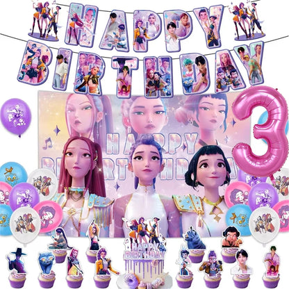 Neue Kpop Dämon Jäger Thema Einweg Geschirr Set Party Liefert Huntrix Saga Jungen Kuchen Topings Geburtstag Party Dekoration