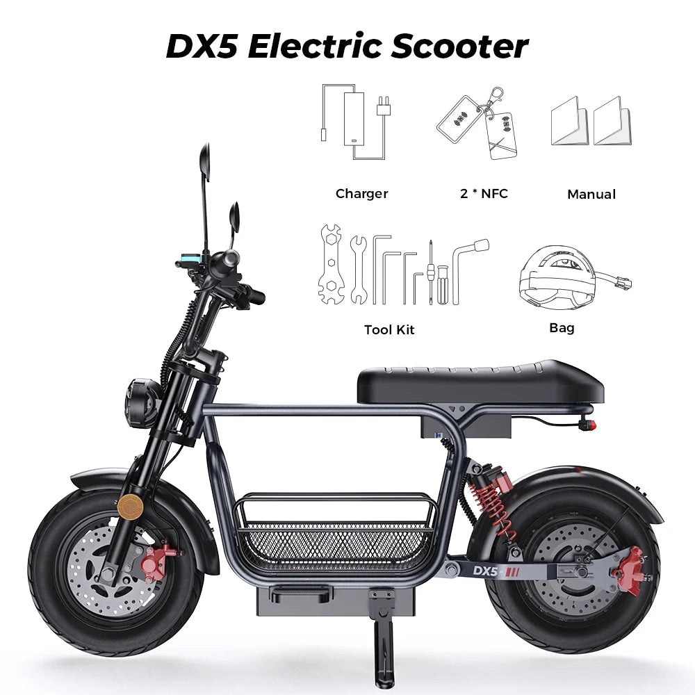 Iscooter DX5 Adult Electric Scooter 1500W 48V 15.6Ah Battery E Scooter 15 Inch Vacuum Inflatable Tires City Electric Scooter