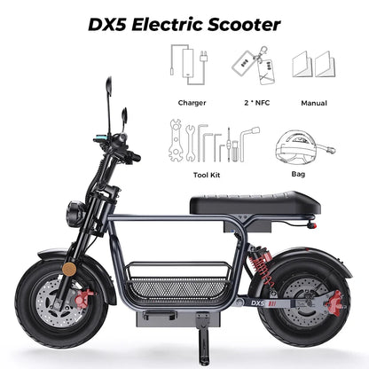 Iscooter DX5 Adult Electric Scooter 1500W 48V 15.6Ah Battery E Scooter 15 Inch Vacuum Inflatable Tires City Electric Scooter