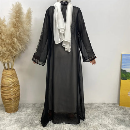 Luxury Diamonds Kimono Open Abayas for Women Muslim Dress Morocco Kaftan Dubai Turkey Party Gown Kebaya Islam Jalabiya Ramadan.