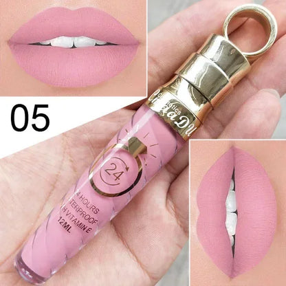 20 Colors Lipstick Waterproof Long Lasting Matte+Shimmer Mental Beauty Lip Gloss Nude Glitter Lip Gloss Beauty Sexy Lip Tint.
