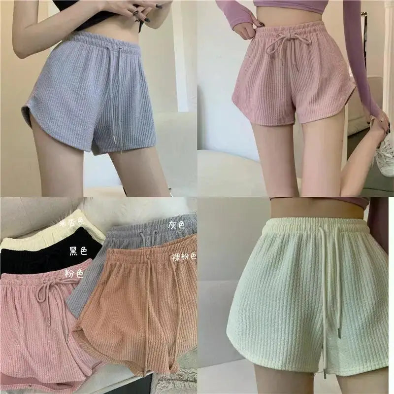 Women Gym Fitness Running Shorts Women's Summer Thin Style Loose Casual Large Size Wide Leg High Waist A-word Sports Hot Pants.