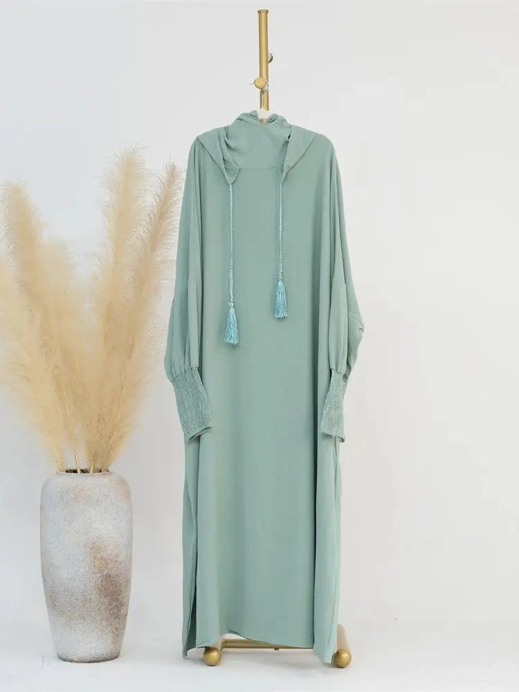 Ramadan Eid Dubai Linen Khimar Abaya Damen Muslim Modal Hijab Dress Kaftan Abayas For Women Kebaya Robe Femme Musulmane