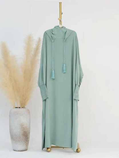 Ramadan Eid Dubai Linen Khimar Abaya Damen Muslim Modal Hijab Dress Kaftan Abayas For Women Kebaya Robe Femme Musulmane