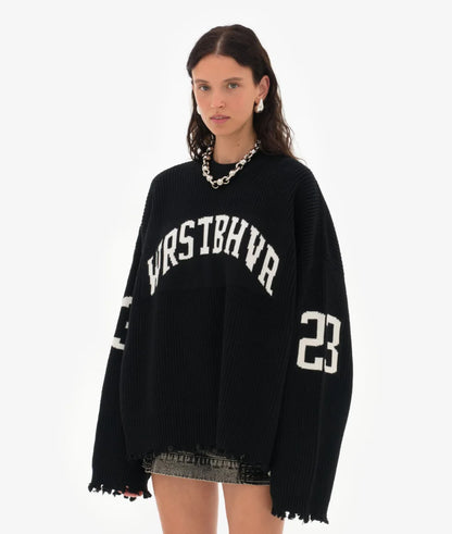 Trendy Lose Brief Jacquard Gestrickte Pullover frauen 2025, Herbst Neue Highstreet Grau Schwarz Weichen Pullover Hottie Vielseitige Stücke.