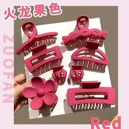 Set of 8 Plastic Hair Clip Large Hair Accessories Simple Hairpin Thin Hair Styling Tools for Women
