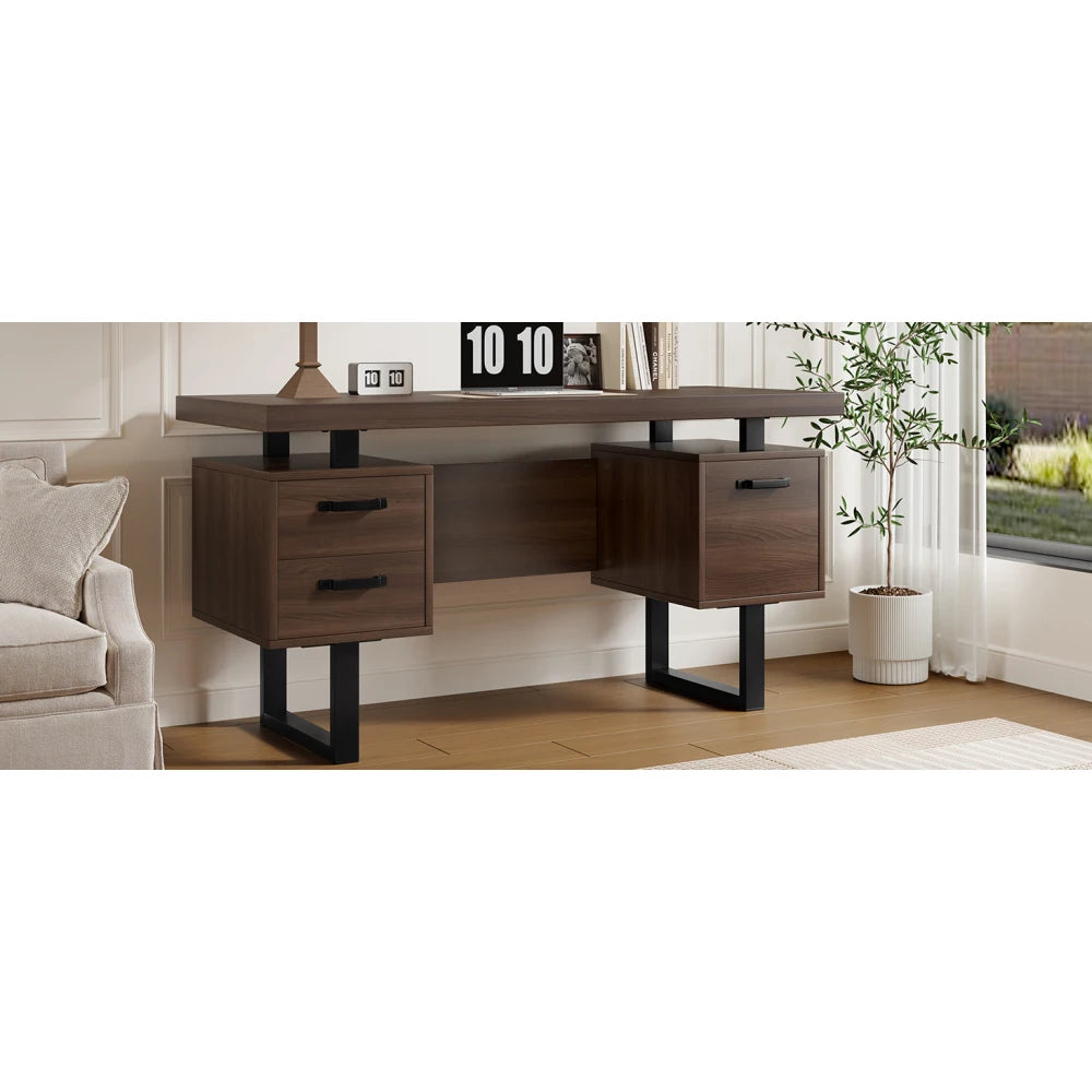 Moderner Schreibtisch mit integriertem MDF-Desktop, geräuschloser Schublade, ideal für Heimbüro und Arbeitszimmer, praktischer Arbeitsplatz