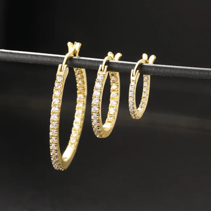 Hoop Earrings for Women Fashion Trend Micro-inlaid Zircon Small & Big Pierced Cartilage Ear Hoops Punk Jewelry Accessories E398.