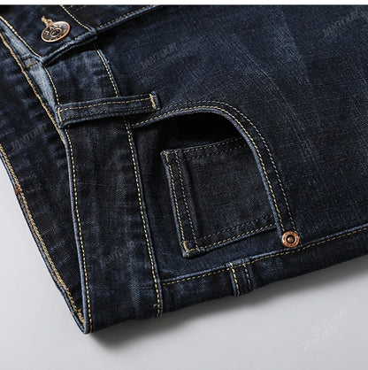 Baumwolle Herren Jeans Denim Hosen Marke Klassische Kleidung Overalls Gerade Hosen für Männer Schwarz Oversize Große Größe 35 40 42 44 46