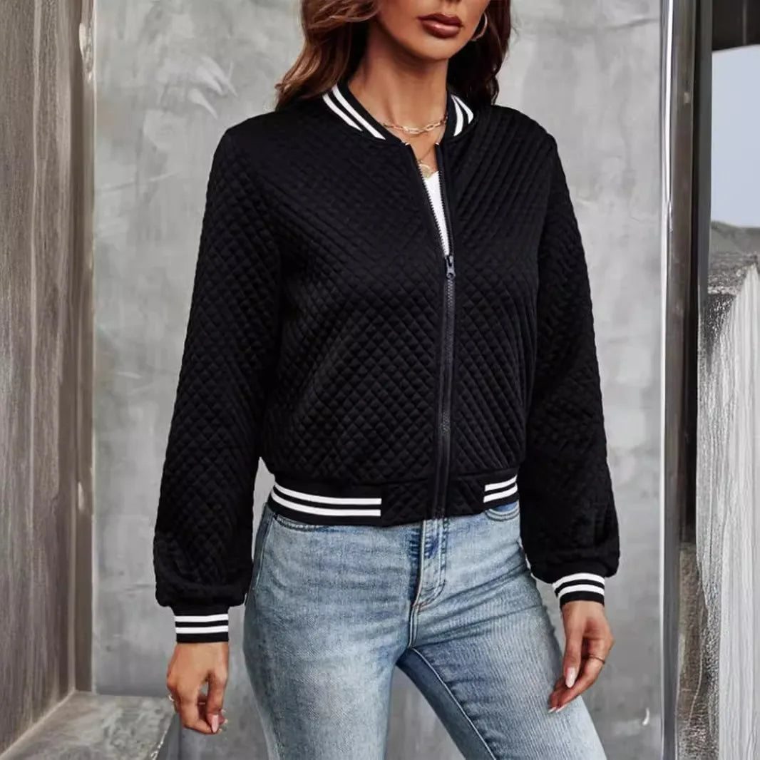 2024 Herbst grenzüberschreitend Europa und Amerika eBay Außenhandel Damenbekleidung neue Mode Reißverschluss Baseballjacke Jacke für Wo.