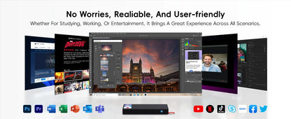 MeLE PCG02 Pro Fanless MINI PC Stick N100 8G 256G Mini Computer Dual HDMI,4266MHz LPDDR4,WiFi5 Gigabit Ethernet,USB Type-C PD3.0.