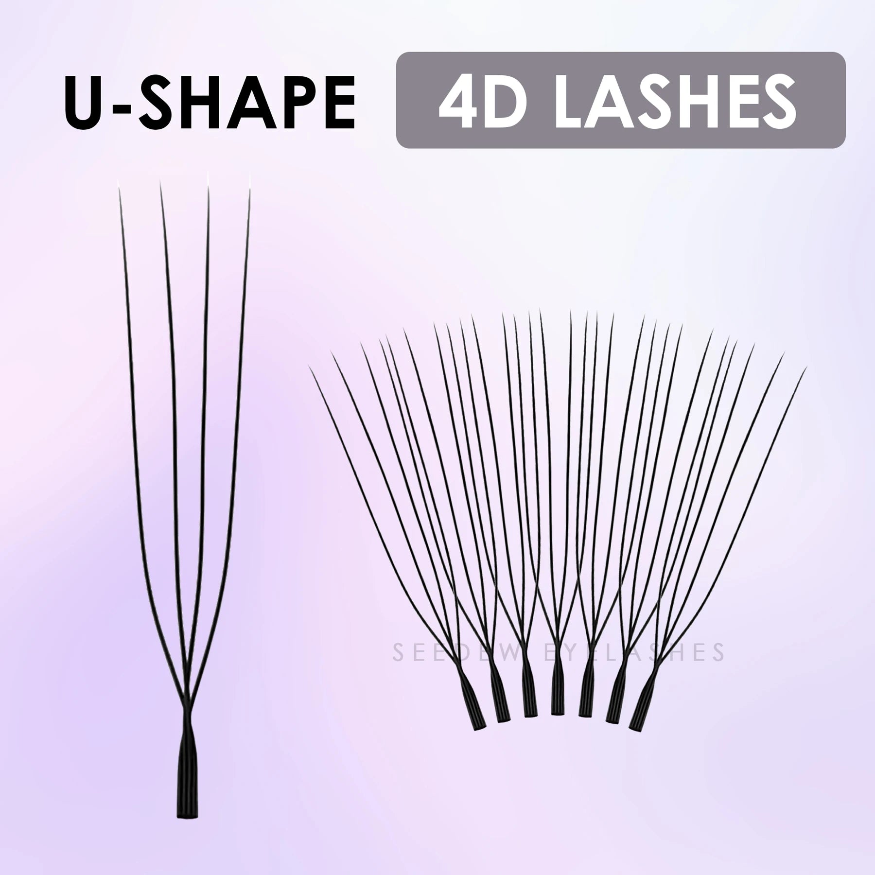 SEEDEW U Shaped 2D/3D/4D/5D Eyelashes Extension Premium Soft False Eyelashes Premade Fan U Lashes.