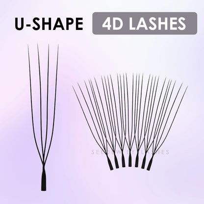 SEEDEW U Shaped 2D/3D/4D/5D Eyelashes Extension Premium Soft False Eyelashes Premade Fan U Lashes.
