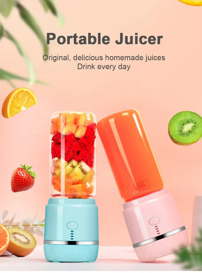 Portable Electric Fruit Juicer Wireless USB Rechargeable 6 Blades Mini Mixer Multifunction Summer Smoothie Blender Machine.
