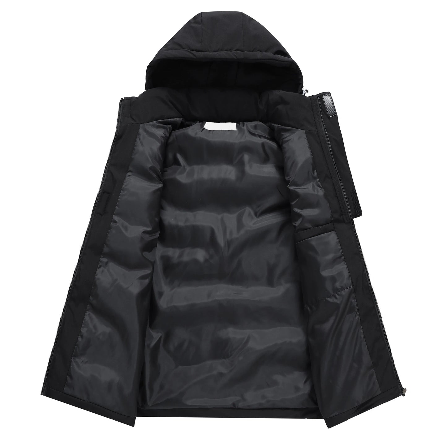 Compass Button Patch Style Men's Stand-up Collar Down Cotton Casual Vest Windproof Men's Jacket Slim Men's Hooded hat Wear.