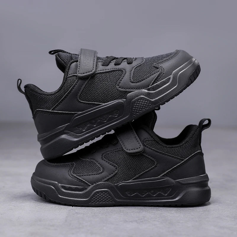 Black Kids Shoes Boys School Sneaker 4 To 12 Years Daily Walking Casual Sneaker Children Sports Shoes for Boy.
