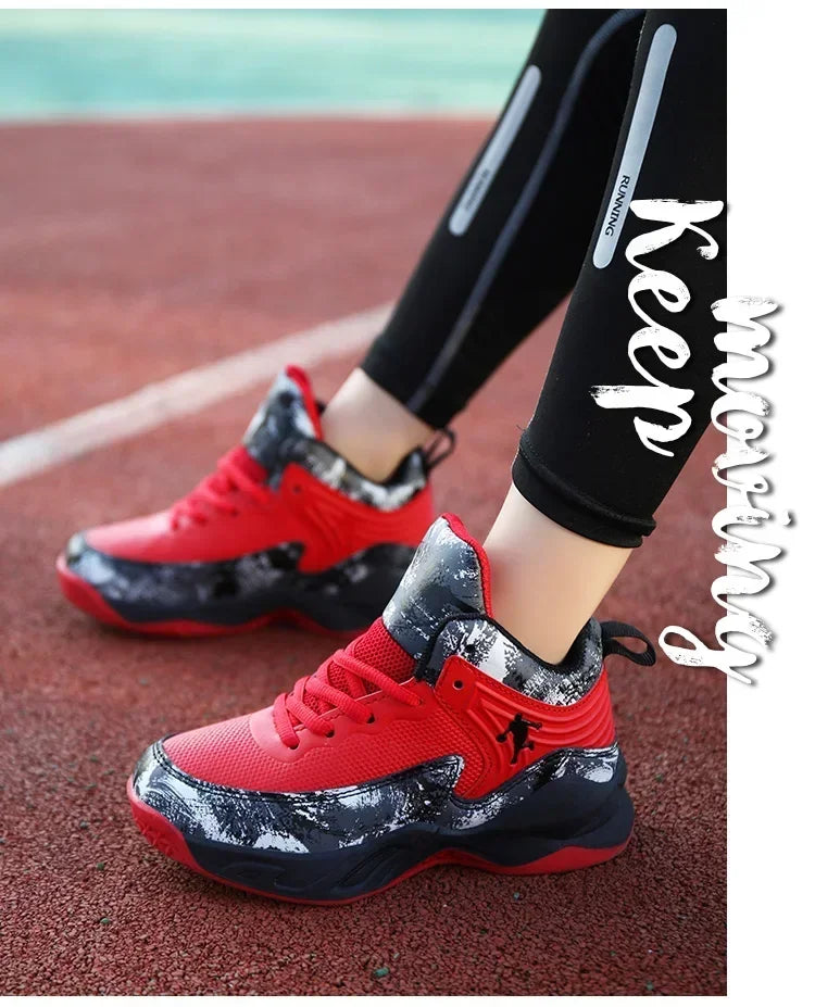 Basketball Shoes for Kids Sneakers New Boys Brand Thick Sole Non-slip Children Sports Shoes Child Boy Basket Trainer Shoes