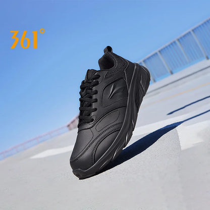 361 Degrees Men Running Shoes Lightweight Cushioning Leather Waterproof Casual Rebound Jogging Non-Slip Sneakers male 672432227.