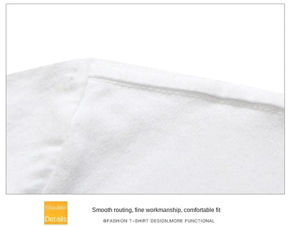 JEEP SPIRIT Mens T-shirt Summer 100%Cotton 230g Heavy Print Sports Breathable Round Neck Top Loose Solid Short Sleeve