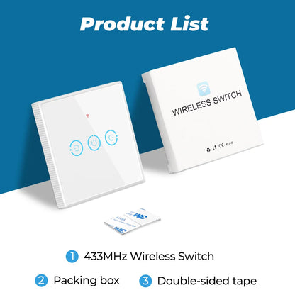 1/2/3 Gang RF433Mhz Wireless Touch Schalter RF Sender Push Button Fernbedienung für Home Led-leuchten Glas panel Wand Schalter.