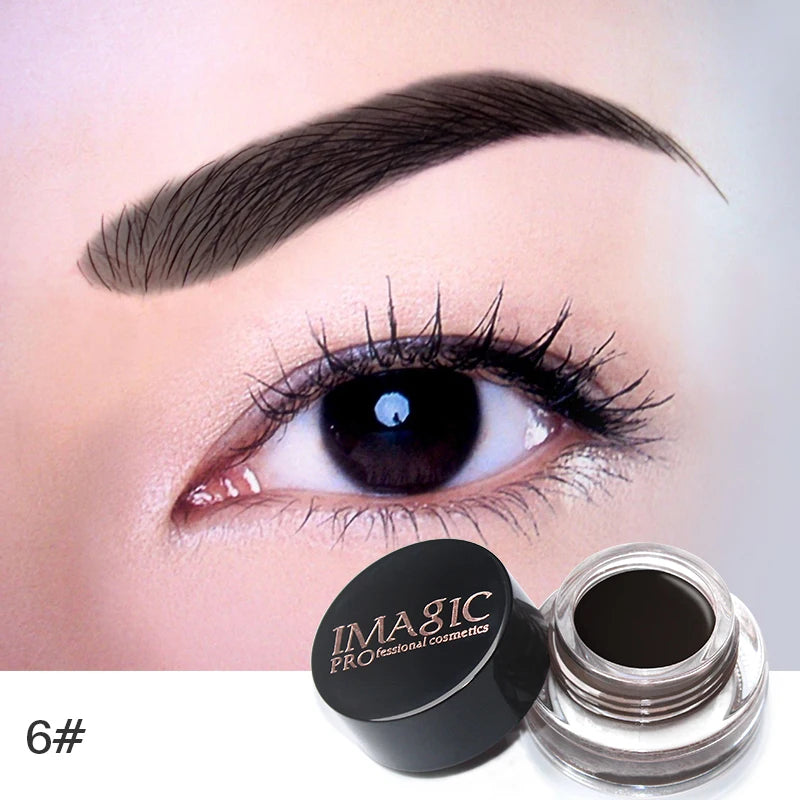 IMAGIC Professional Eyebrow Gel 6 Colors Eyebrow Enhancer Brow Enhancers Tint Makeup Eyebrow Brown With Brow Brush Tools.