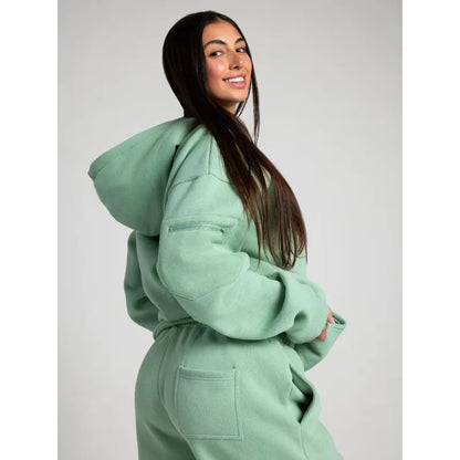 2025 Fitness Workout Outfits Autumn Winter Women Man Tracksuit Sport Pocket Sweatshirt Hoodies Sweatpants 2 Two Piece Set Lover.