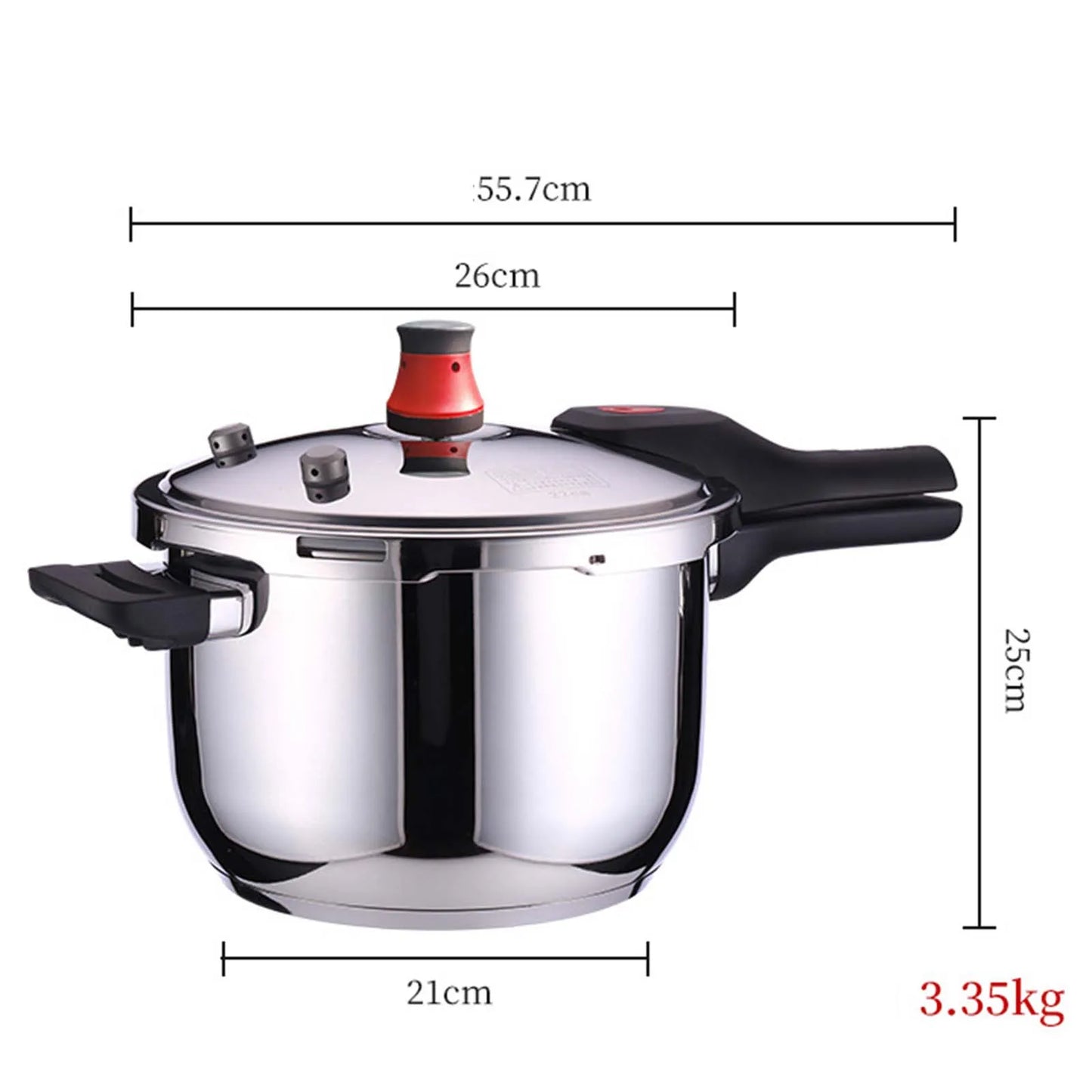 4L/5L/6L 304 Stainless Steel Pressure Cooker Thickened Household Gas Induction Cooking Universal Explosion-proof Pressure Cooker.