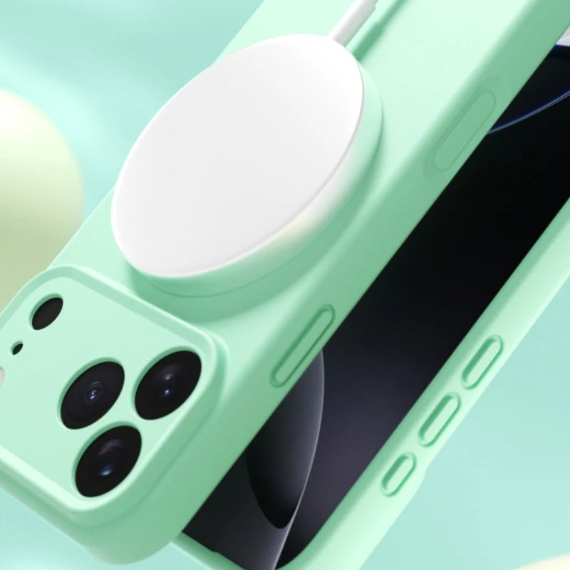 Matte Skin Liquid Silicone Case for Iphone 17 Pro Max Magnetic Magsafe Wireless Charging Candy Bumper for Iphone 17 Air 17pro.