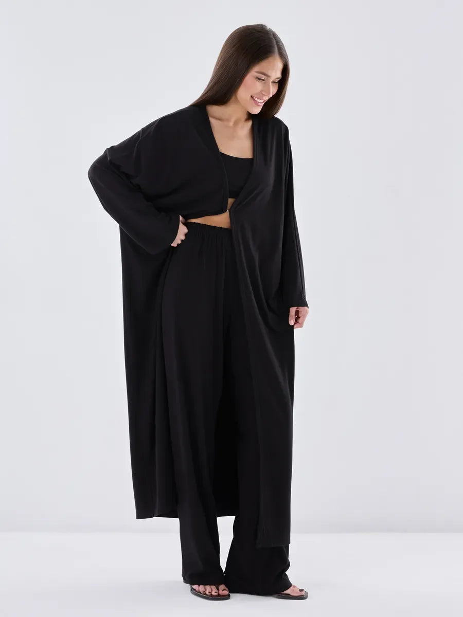 Hirsionsan Modal Soft Loose Sets Women Casual Three Pieces Long Sleeve Cardigan & High Waist Pants & Vest Outfits Tracksuit 2025