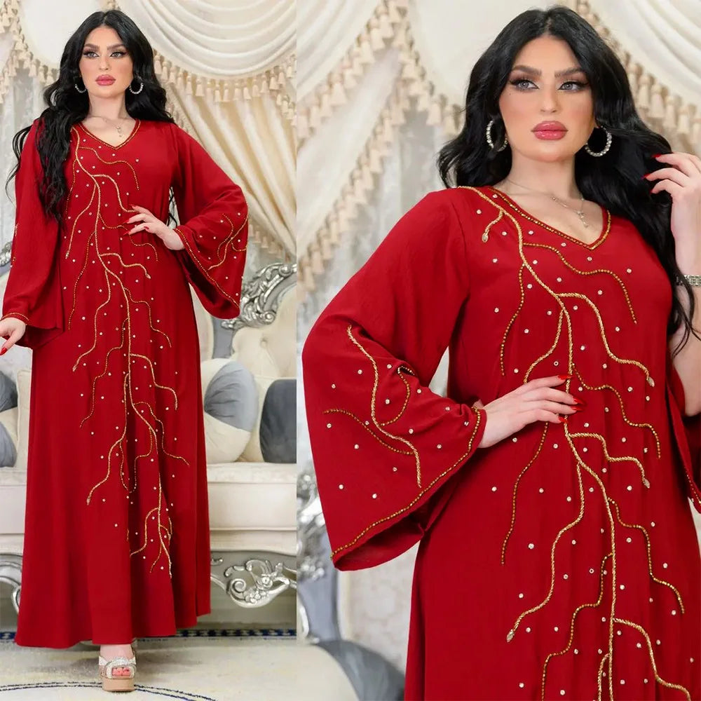 Kaftan Eid elegante muslimische Frauen Kleid Ramadan Party Dubai Abaya Truthahn Islam lange Abendkleider Musulmane elegante Vestidos.