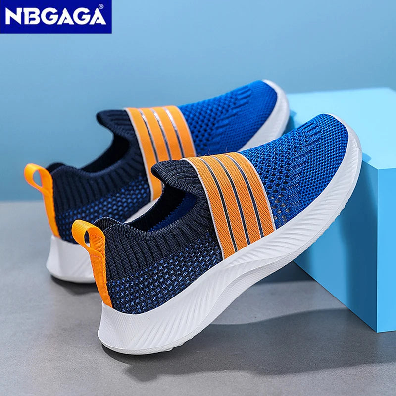 Kids' Breathable Mesh Slip-On Sports Shoes Lightweight Comfort Sneakers for Boys & Girls School Walking Size 28-39.