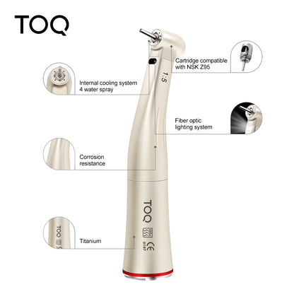 Dental Factory equipment increasing red ring 1:5 with light contra angle handpiece Push Button dental handpiece medical suppl.