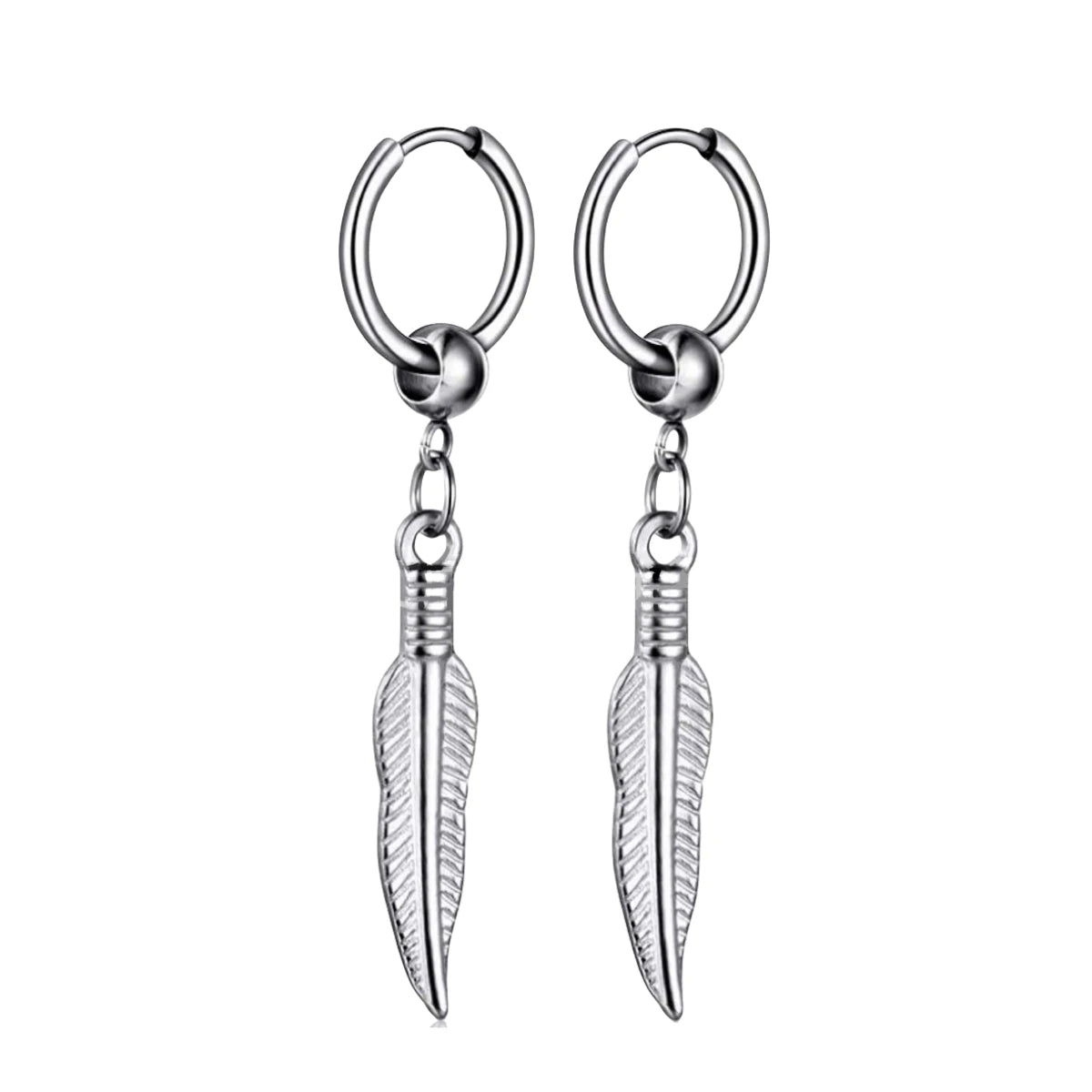 Long Hanging Crosses Leaves Pendants Hoops Woman Earrings Man Vintage Stainless steel Hip Hop Ear Piercing Jewelry Accessories.