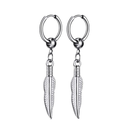 Long Hanging Crosses Leaves Pendants Hoops Woman Earrings Man Vintage Stainless steel Hip Hop Ear Piercing Jewelry Accessories.