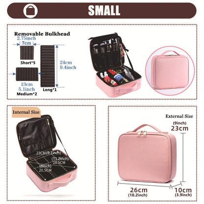 Three-layer Cosmetic Case Large Waterproof Oxford Cloth Manicure Makeup Toolbox,Travel Underwear Storage Box.