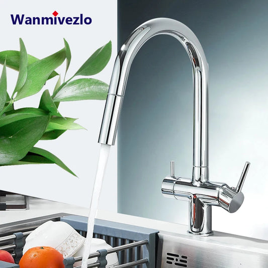 Wanmivezlo Extend Nozzle Kitchen Faucet 360 Degree Rotate Hot Cold Mixer kitchen Taps Dual Handle Drinking Water Tap