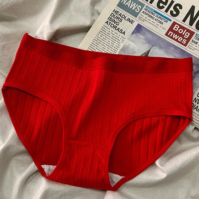 3PCS/Set Sports Style Cotton Women's Panties Girls' Underwear Breathable Mid Waist Shorts Sexy Lingerie Plus Size Solid Briefs.