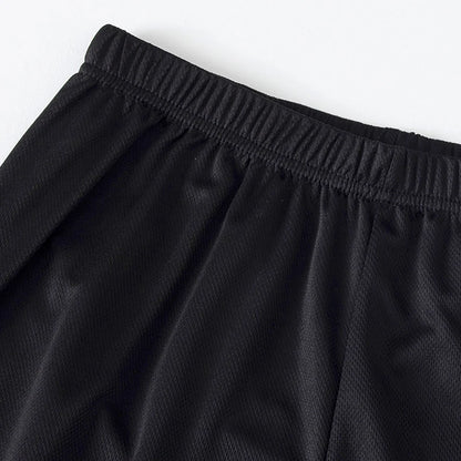 2-pcs Men's Quick-drying Exercise Black-and-white Suit Running Fitness Breathable Short Sleeve Comfortable Joker Playing Shorts