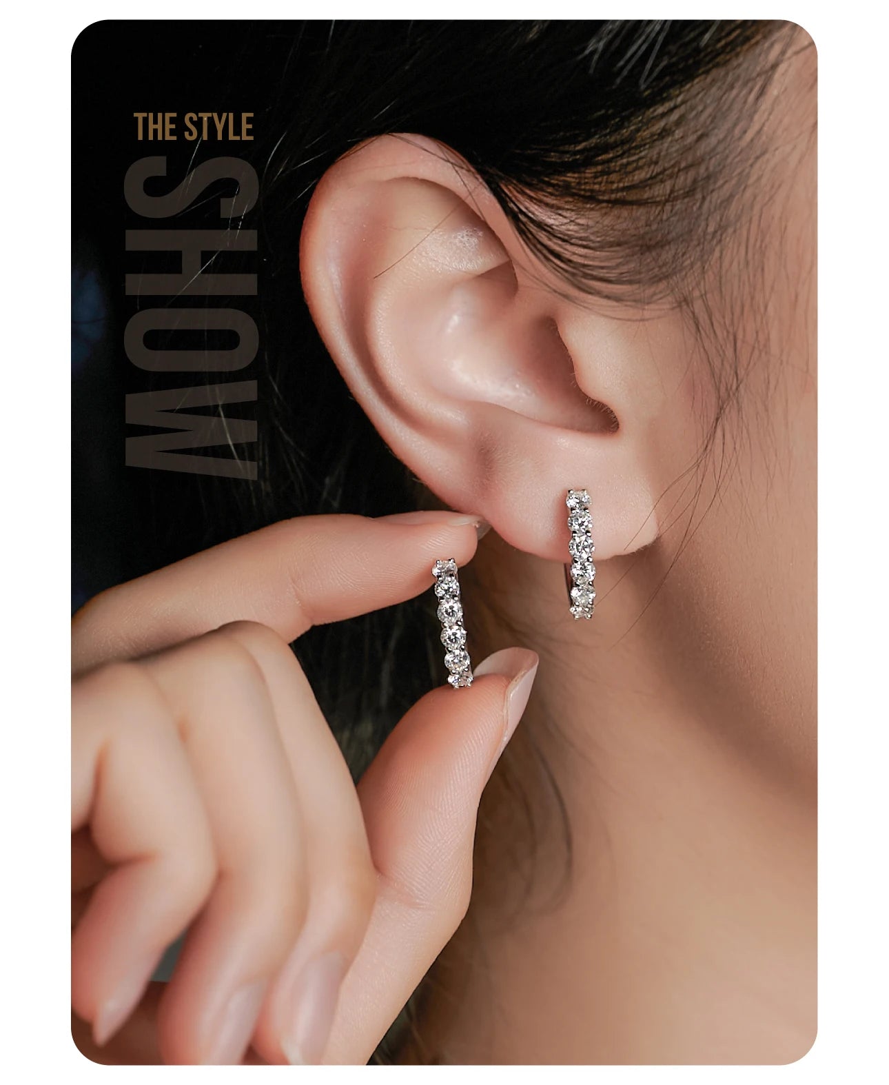 GIGAJEWE Hoop Earring Moissanite Natural Blue Color VVS1 S925 Silver 18K Gold Plated Diamond Test Passed Jewelry Woman Wife Gift.